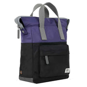 Roka Bantry B Small Creative Waste Two Tone Recycled Nylon Backpack - Black/Mulberry Purple