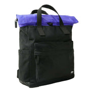 Roka Canfield B Medium Creative Waste Two Tone Recycled Nylon Backpack - Black/Simple Purple