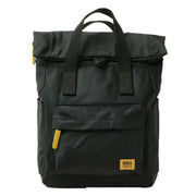 Roka Canfield B Small All Black Recycled Nylon Backpack - Black/Corn Yellow