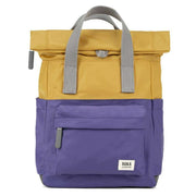 Roka Canfield B Small Creative Waste Two Tone Recycled Nylon Backpack - Corn Yellow/Mulberry Purple