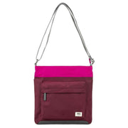 Roka Kennington B Medium Creative Waste Two Tone Recycled Nylon Crossbody Bag - Plum Purple/Candy Pink