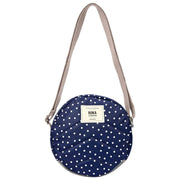 Roka Paddington B Recycled Canvas Crossbody Bag - Navy Polka Dot