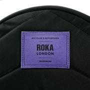 Roka Paddington B Small All Black Recycled Nylon Crossbody Bag - Black/Simple Purple