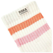 Roka Windsor Stripe Crew Socks - Mandarin/Pink