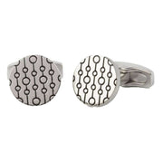 Simon Carter 70s Enamel Chain Brushed Cufflinks - Black/Silver