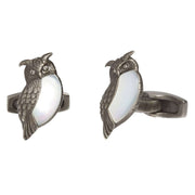 Simon Carter Darwin Bird of Prey Cufflinks - Gunmetal Grey/White