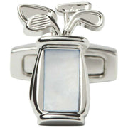 Simon Carter Golf Bag Cufflinks - Silver/White