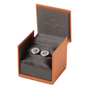 Simon Carter Hematite Crystal Button Cufflinks - Silver/Black