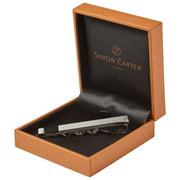 Simon Carter Onyx Brushed Tie Slide - Silver/Black