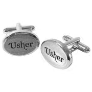 Sophos Usher Oval Cufflinks - Silver/Black