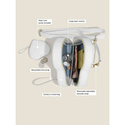 Stackers Heart Shoulder Bag - White Pebble