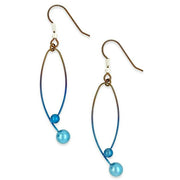 Ti2 Titanium Momentum Drop Earrings - Blue