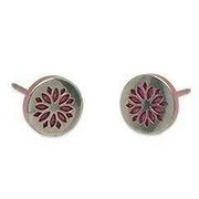 Ti2 Titanium Small Floral Stud Earrings - Pink