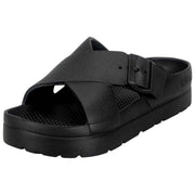 Totes SOLBOUNCE Bounce Cross Front Buckle Sandals - Black