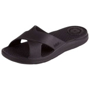 Totes SOLBOUNCE Bounce Cross Strap Sliders - Black