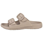 Totes SOLBOUNCE Double Buckle Sliders - Taupe Beige