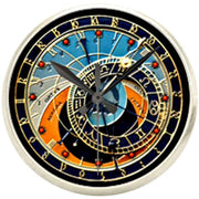 Bassin and Brown Astronomical Clock Lapel Pin - Blue/Navy