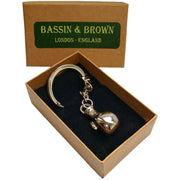 Bassin and Brown Boxing Glove Key Ring - Silver