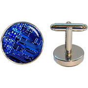 Bassin and Brown Circuit Board Cufflinks - Blue