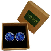 Bassin and Brown Circuit Board Cufflinks - Blue