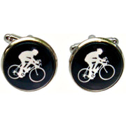 Bassin and Brown Cycling Cufflinks - Black/White