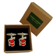 Bassin and Brown Fire Extinguisher Cufflinks - Red/Silver