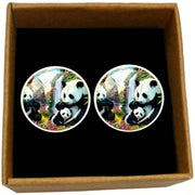 Bassin and Brown Panda Bears Cufflinks - Black/White