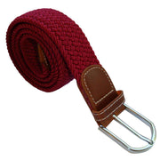 Bassin and Brown Plain Elasticated Woven Belt - Wine