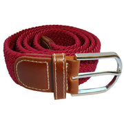 Bassin and Brown Plain Elasticated Woven Belt - Wine