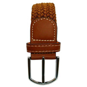 Bassin and Brown Plain Woven Belt - Bronze