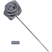 Bassin and Brown Rose Flower Jacket Lapel Pin - Grey