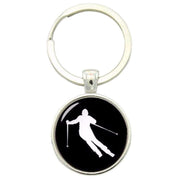 Bassin and Brown Skier Keyring - Black/White