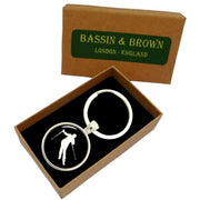 Bassin and Brown Skier Keyring - Black/White