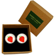 Bassin and Brown Strawberry Cufflinks - Red