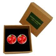 Bassin and Brown Strawberry Cufflinks - Red