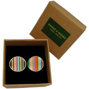 Bassin and Brown Stripe Cufflinks - Multi-colour