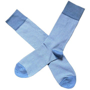 Bassin and Brown Thin Stripe Socks - Light Blue/White