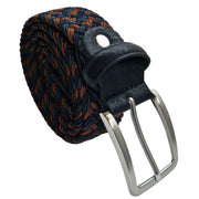 Bassin and Brown Three Colour Stripe Woven Belt - Brown/Navy/Teal