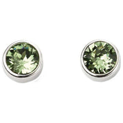 Beginnings August Swarovski Birthstone Earrings - Silver/Green