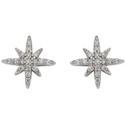 Beginnings Starburst Cubic Zirconia Earrings - Silver