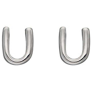 Beginnings U Initial Stud Earrings - Silver