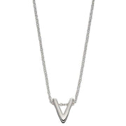 Beginnings V Initial Plain Necklace - Silver