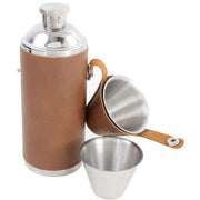 David Van Hagen 6oz Hunter Stainless Steel Hip Flask - Brown/Silver