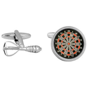 David Van Hagen Dart Board and Dart Cufflinks - Black/Silver