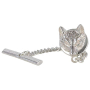 David Van Hagen Fox Mask Sterling Silver Tie Tac - Silver