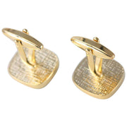 David Van Hagen Gold Plated Onyx Square Cufflinks - Black/Gold