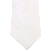 David Van Hagen Large Paisley Tie - Ivory