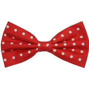 David Van Hagen Polka Dot Silk Bow Tie - Red/White