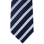 David Van Hagen Regimental Striped Tie - Navy/White/Lilac