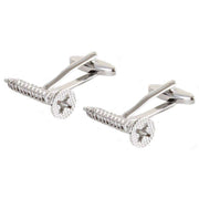 David Van Hagen Screw Cufflinks - Silver